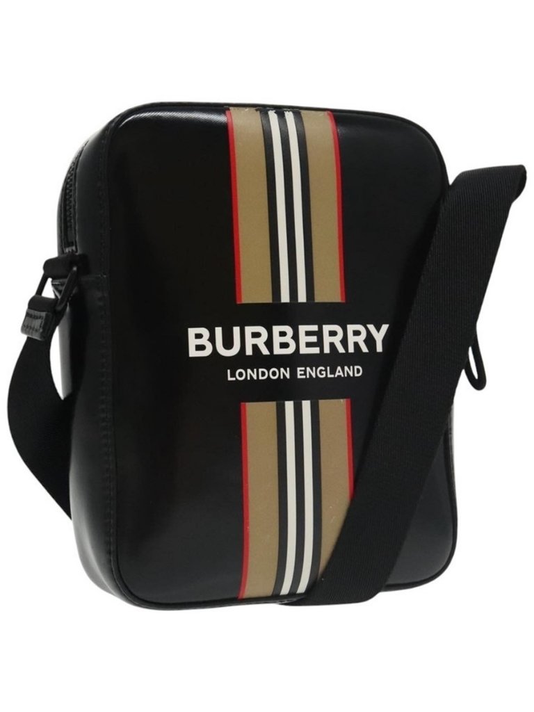Authentic Burberry Shoulder Bag Enamel Black